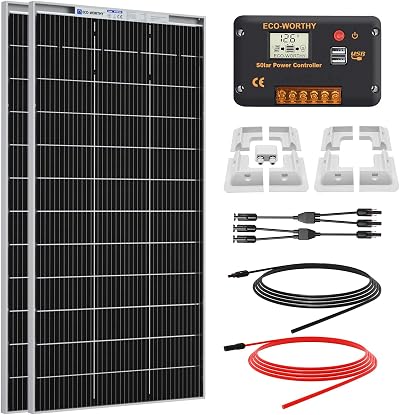 ECO-WORTHY 390W Solar Panel Kit 12V Bifacial for Motorhome Caravan Boat