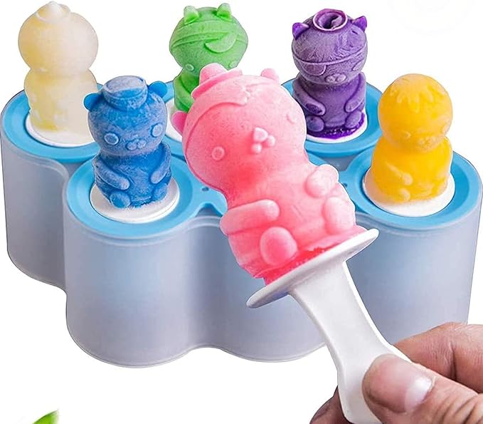 AYUQI Ice Lolly Moulds, Food Grade BPA Free Silicone Popsicle Mold 6
