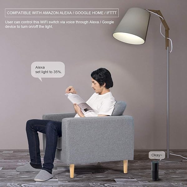 Wifi Regulador Intensidad Cambiar NOTSEK Inalmbrico Regulador de intensidad Cambiar Mdulo Rel Inteligente Ligero Regulador de intensidad Cambiar Compatible con AlexaGoogle Home Timmer Funcin