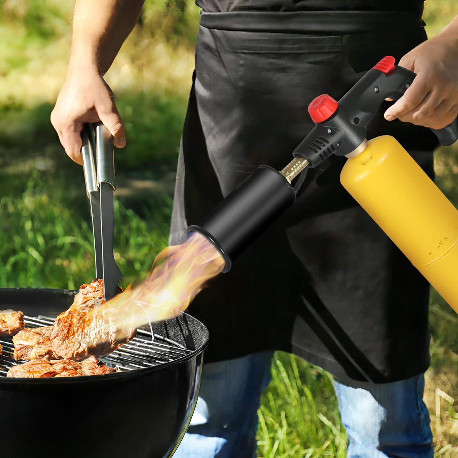 DOMINOX Powerful Propane Cooking Torch with Knief and Fork Set, Grill