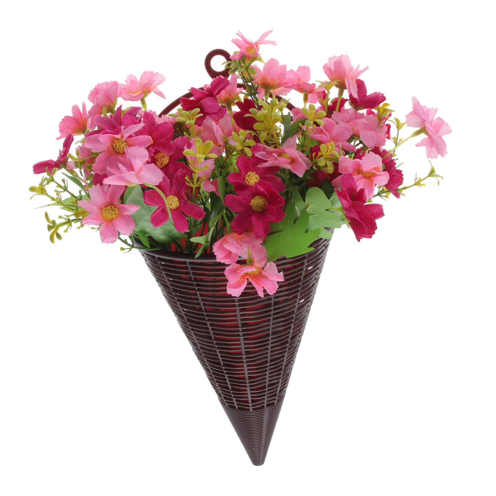 KONTONTY wall hanging artificial flowers hanging cone basket hanging rustic pot cone shaped hanging basket hanging baskets wicker hanging baskets plant plastic wedding