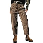 Flamingals Straight Leg Mid Waist Vintage Cropped Stripe Barrel Stretchy Jeans Without Belt