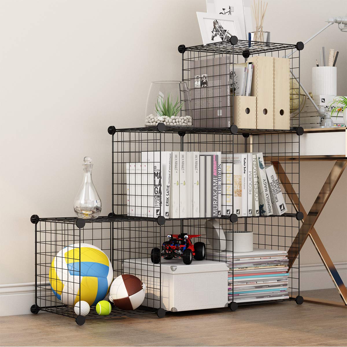 LANGRIA 24 pcs Metal Wire Storage Cubes Organizer, DIY Small Animal