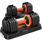 2026 FDB2 Updated Adjustable Dumbbell Set of 2, 5-in-1/10-in-1 Weights Dumbbell Set with Storage Box, 25lbs/55lbs Adjustable Weights with Anti-slip Silicone Grip, Weight Set For Home Gym Suit both Men and Women