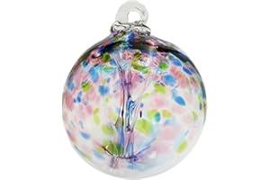 Dale Tiffany Hand Blown Glass, 3" Diameter Hope, Tree of Life Collection, Witch Globe Hanging Garden Indoor/Outdoor Decorative Ornament Gazing Ball