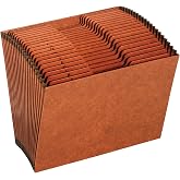 Globe-Weis Pendaflex Heavy Duty Expanding File, File Organizer for School, Home and Office, Durable 21-Pocket File, Open Top, 21 Pockets, A-Z, 1/3 Cut Tabs, Letter Size, Brown (R217AHD)