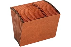 GLOBE-WEIS Pendaflex Heavy Duty Expanding File Folder - 21 Pockets with A-Z Tabs & Blank Customizable 1/3 Tabs - Alphabetical File Organizer - Durable, Letter Size - For Office, School & Home Use, Brown - 1 Unit