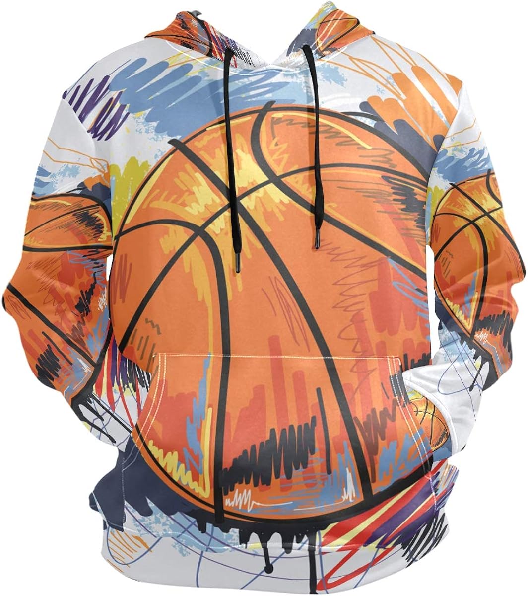 Watercolor Basketball Hoodie Hooded Athletic Sweatshirts 3D