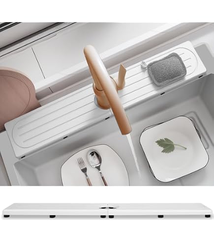 Lot De 2 Plateaux Évier Diatomite Séchage Rapide - Blanc Gris Pour Cuisine Et Salle De Bain