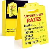 Office Decor Desk Accessories, Answer Desk Rates Sign with Humorous Quotes for Office Decor, Hilarious Funny Gag Gifts for Coworkers, Perfect Boss Gifts for Women Men & Valentine's Day, Sarcastic Cubicle Accessories