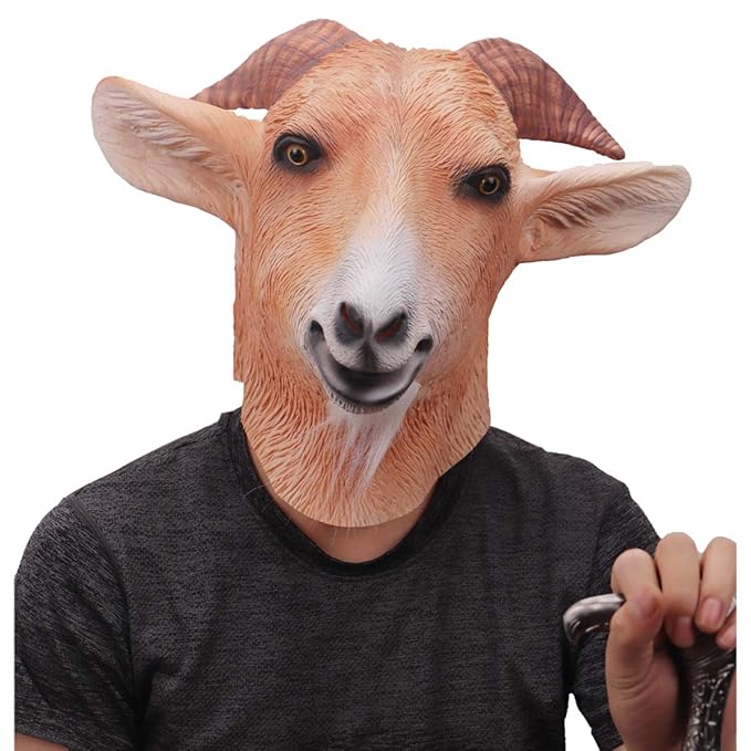 ifkoo Goat Latex Mask Animal Full Head Mask for Halloween Carnival