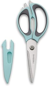 Farberware 4-in-1 Kitchen Shears, 2-Piece, Aqua and Gray