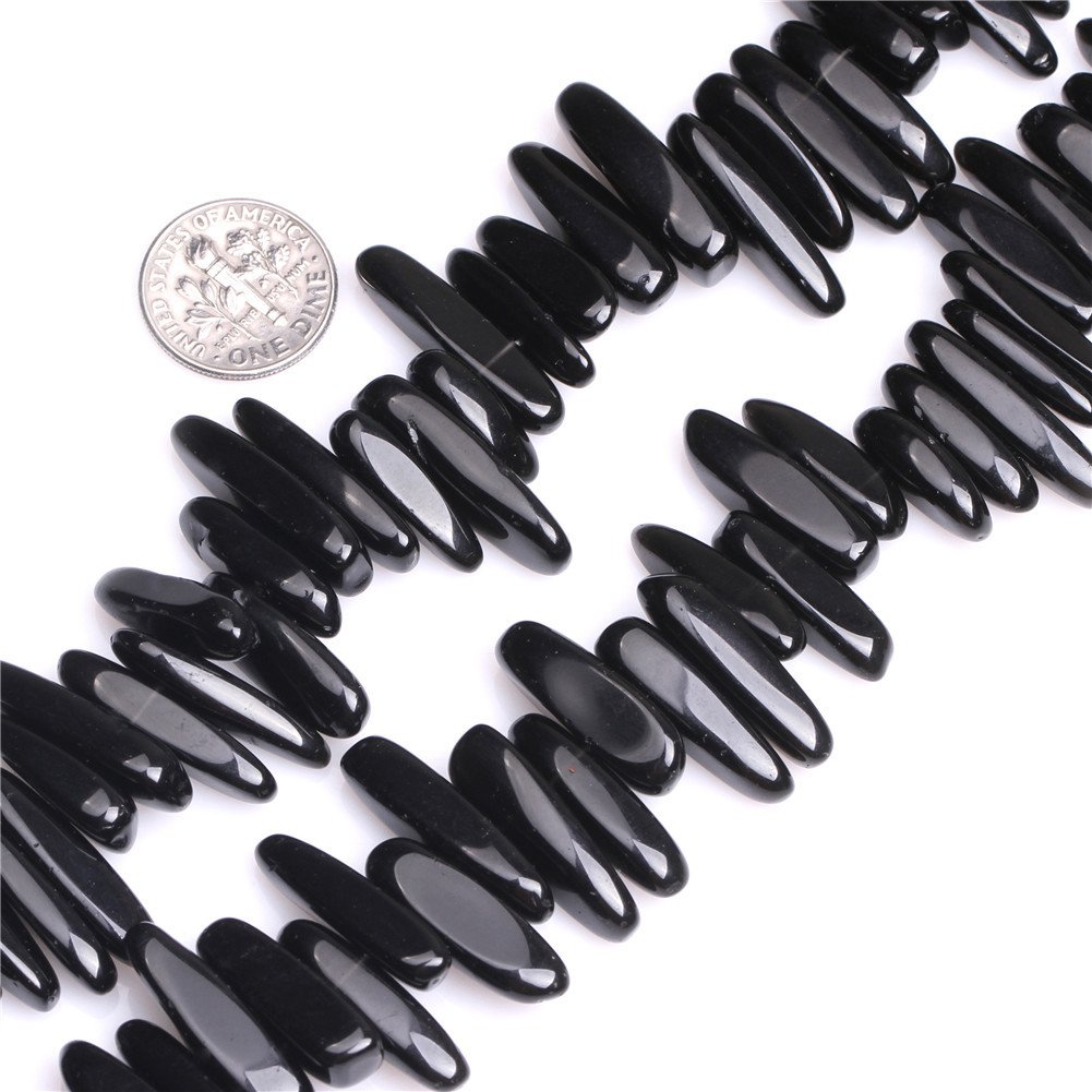 Sweet & Happy Girl's Store 18mm-20mm Gemstone Black Agate Beads Strand 15 Inch Jewellery Making Beads