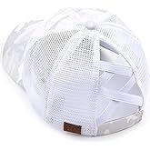 Funky Junque Ponytail Hat for Women - Baseball Cap with Adjustable Fit & High Pony Tail Criss Cross Back for Everyday Wear