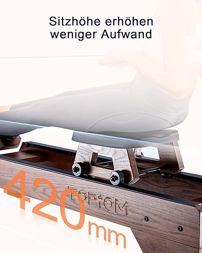 TOPIOM Water Rowing Machine for Home Use, Foldable Rower with