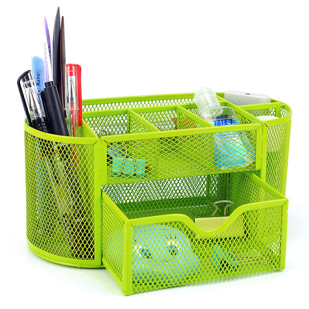 BTSKY 9 Compartment Multifunctional Mesh Desk Organizer Office Tidy