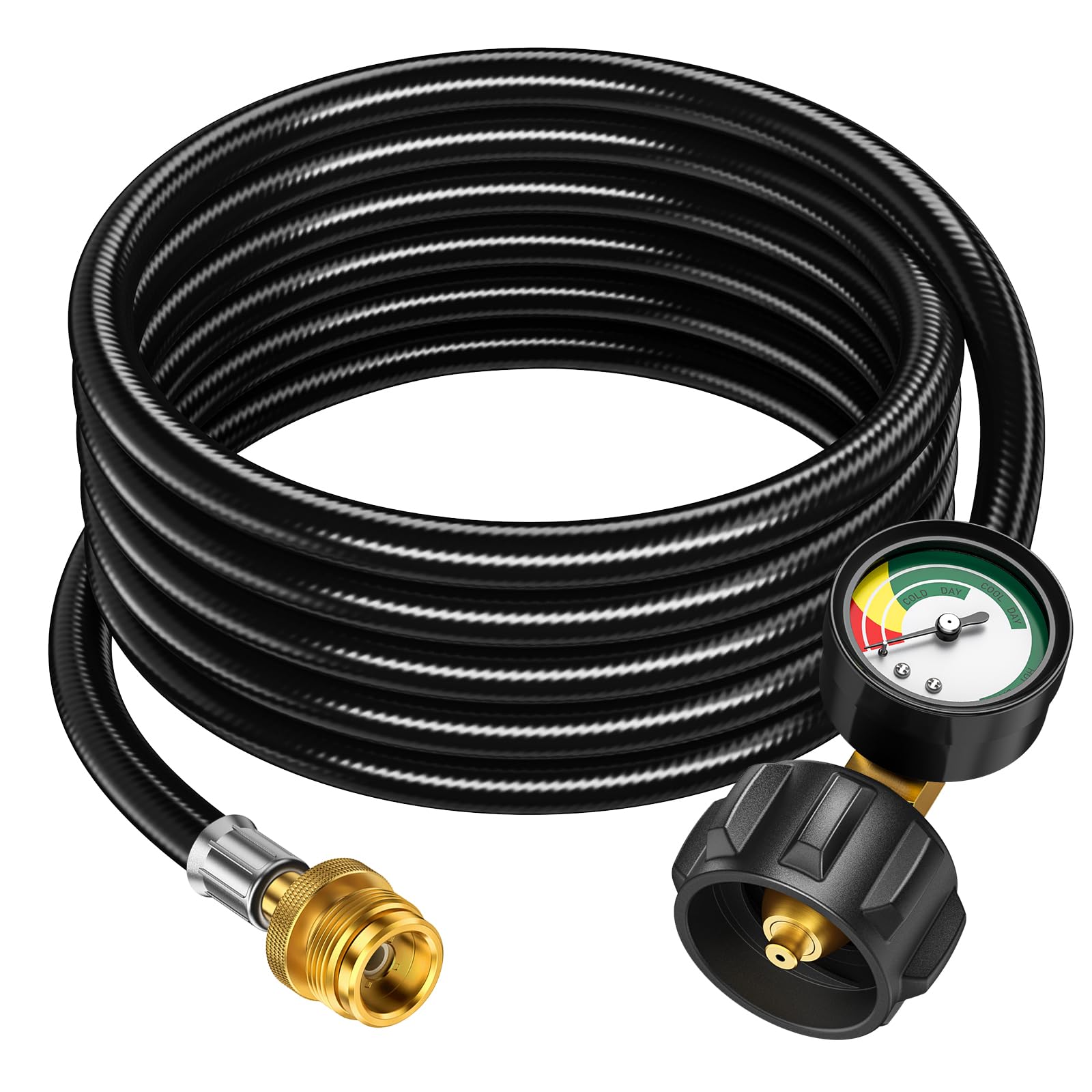 Photo 1 of Alloxity12FT Propane Hose Adapter 1lb to 20lb, Propane Tank Hose with Gauge, Propane Adapter 20lb to 1lb Converter, Adapter Hose for Weber Q Grill, Coleman Camp Stove, Blackstone Griddle, Buddy Heater