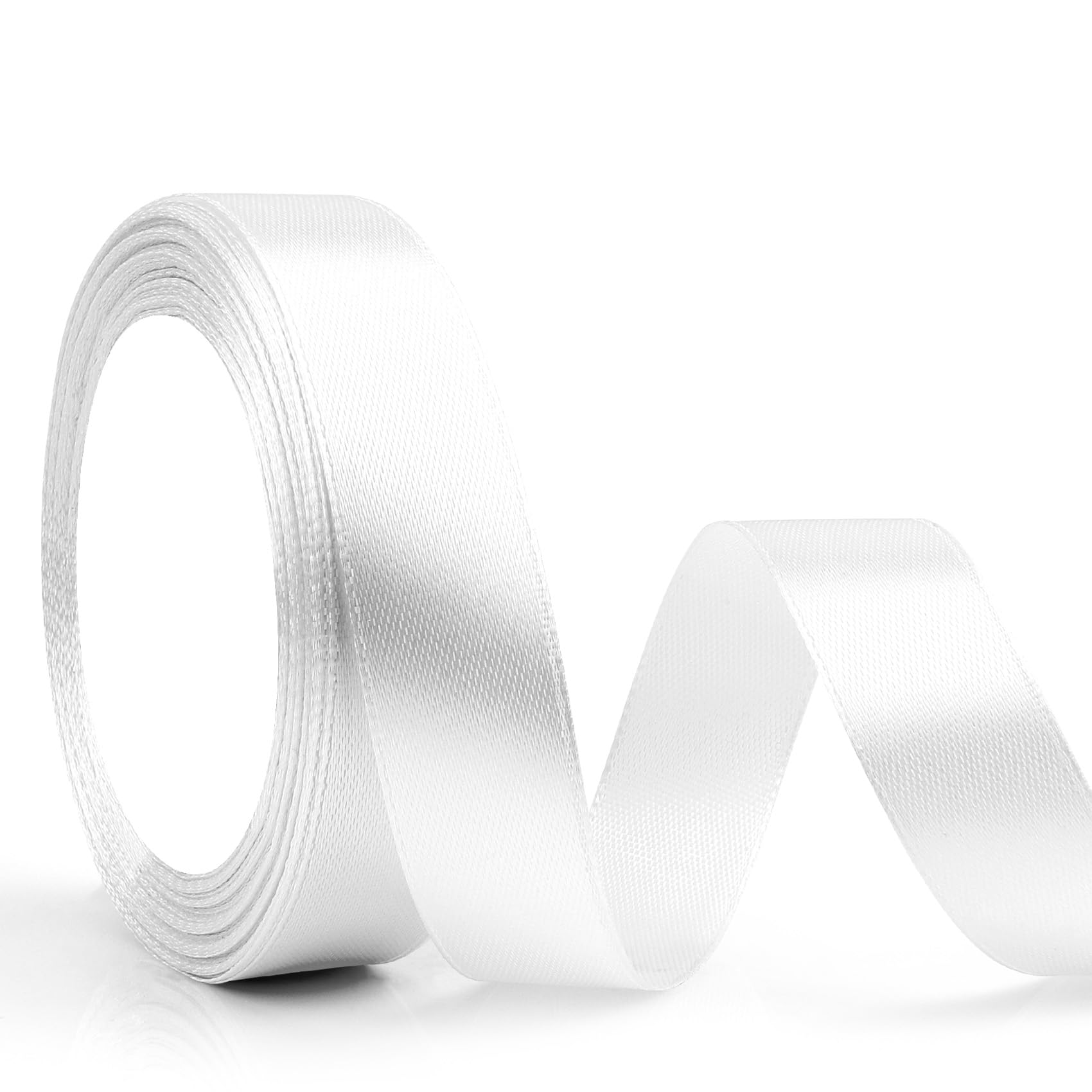 White Satin Ribbons - 22mm x 23m, Gift Wrapping, Balloons, Wedding, DIY Sewing — image 1