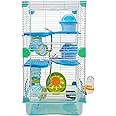 PINVNBY Portable Small Hamster Cage 3 Layers Dwarf Hamster Habitat Travel Cage with Exercise Wheel Hamster Cage for Hamsters Gerbils