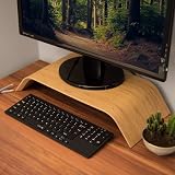 kalibri Bamboo Monitor Stand Universal Desktop Wood Holder 53x25.5x9.5 cm view 2
