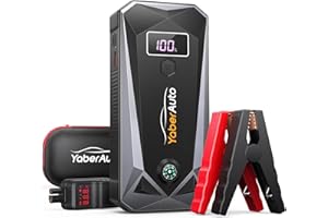 YaberAuto Jump Starter 5000A Peak 21800mAh Battery Jumper Starter Portable (9.0L Gas, 8.0L Diesel Engine), Car Battery Jump Starter, Fast Charge, Jumper Cables, Jump Box with 3-Modes-Lights