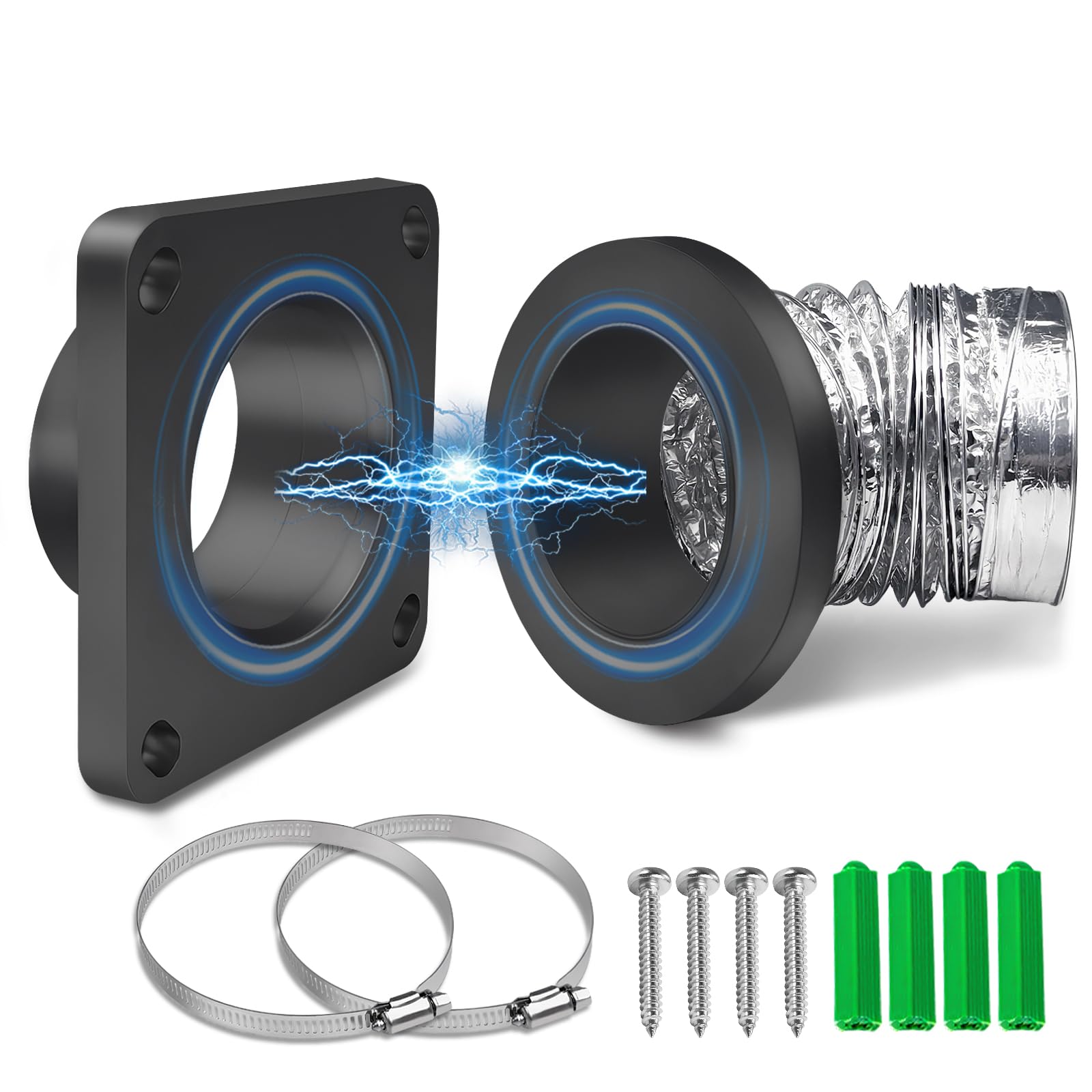 Photo 1 of Magnetic Dryer Vent Coupling-Quick Connection and Disconnection Strong Magnet Self-Alignment Design Quick-Installation Dryer Magnetic Vent Connector Airtight Seal Dryer Vent Connector Kit (Space Gray)