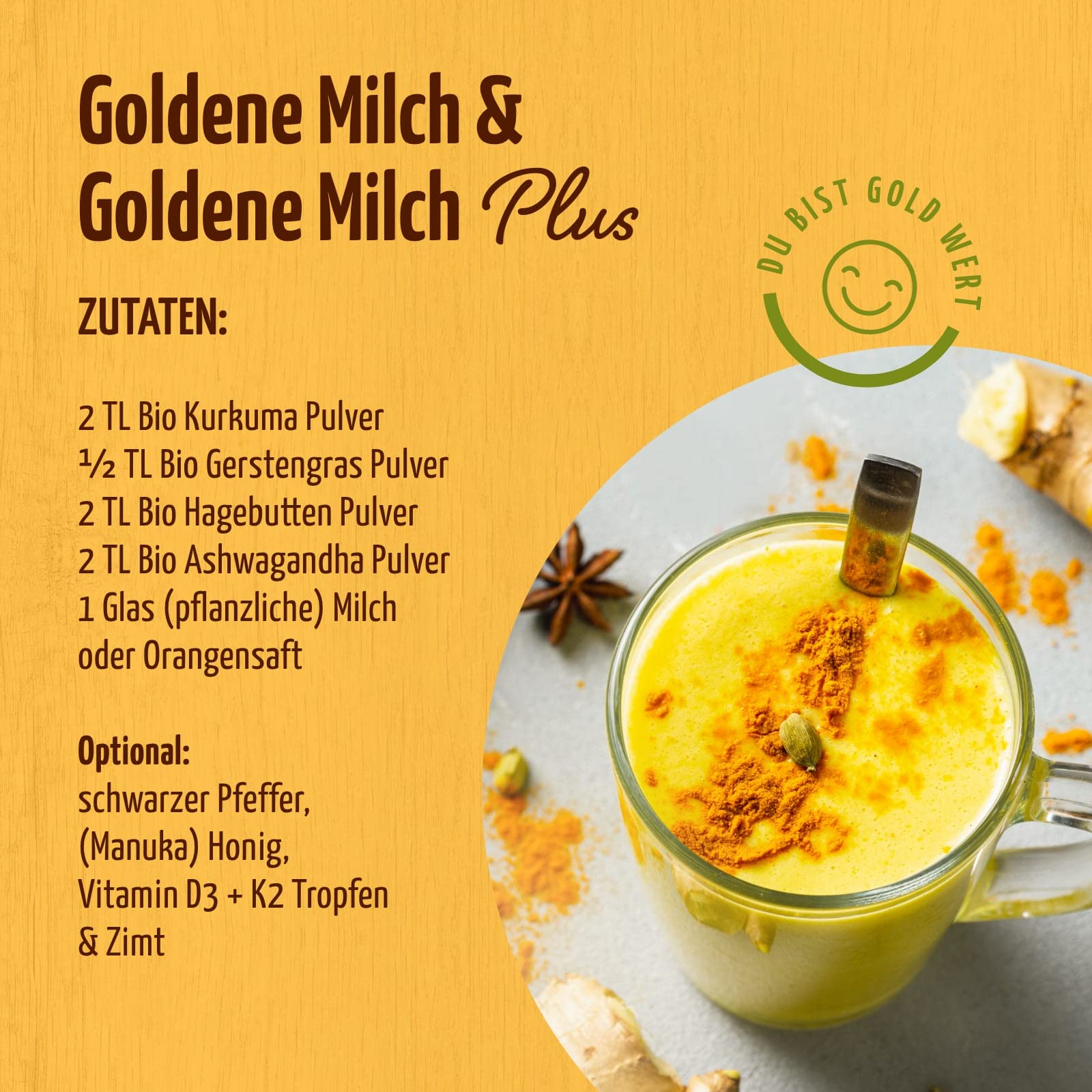 Kurkuma Pulver 1000g | fein gemahlene Kurkumawurzel in Bio-Qualität | Ideal zur Zubereitung einer Goldenen Milch, als Zugabe in Tee, asiatischen Gerichten, würzigen Suppen & Co | vom Achterhof 3