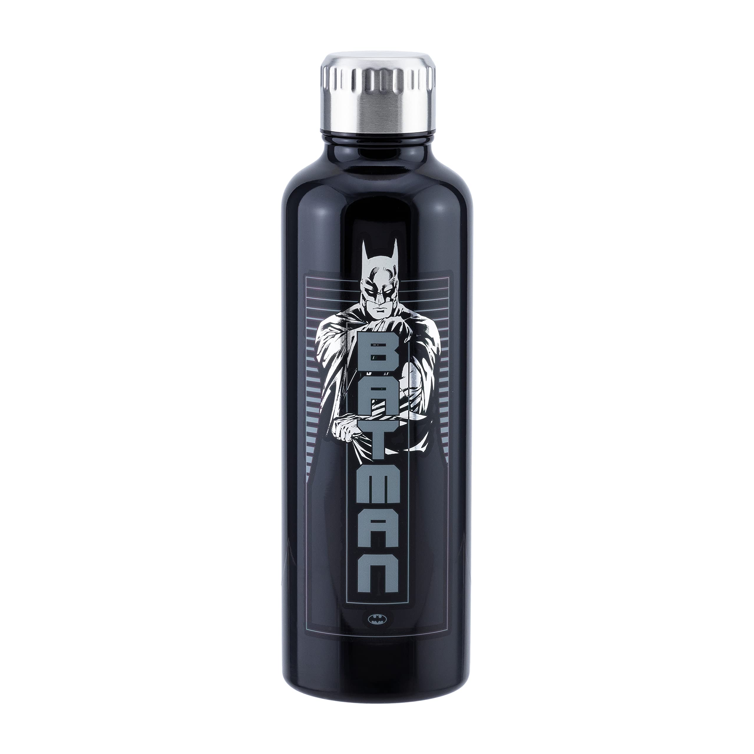Batman Paladone Metal Water Bottle | Officially Licensed Superhero Merchandise, Black