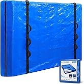 TICONN Mattress Bags for Moving, Heavy Duty Cali King Mattress Cover Storage Bag with Full-Around Handle and Adjustable Buckles (Blue, Cali King)