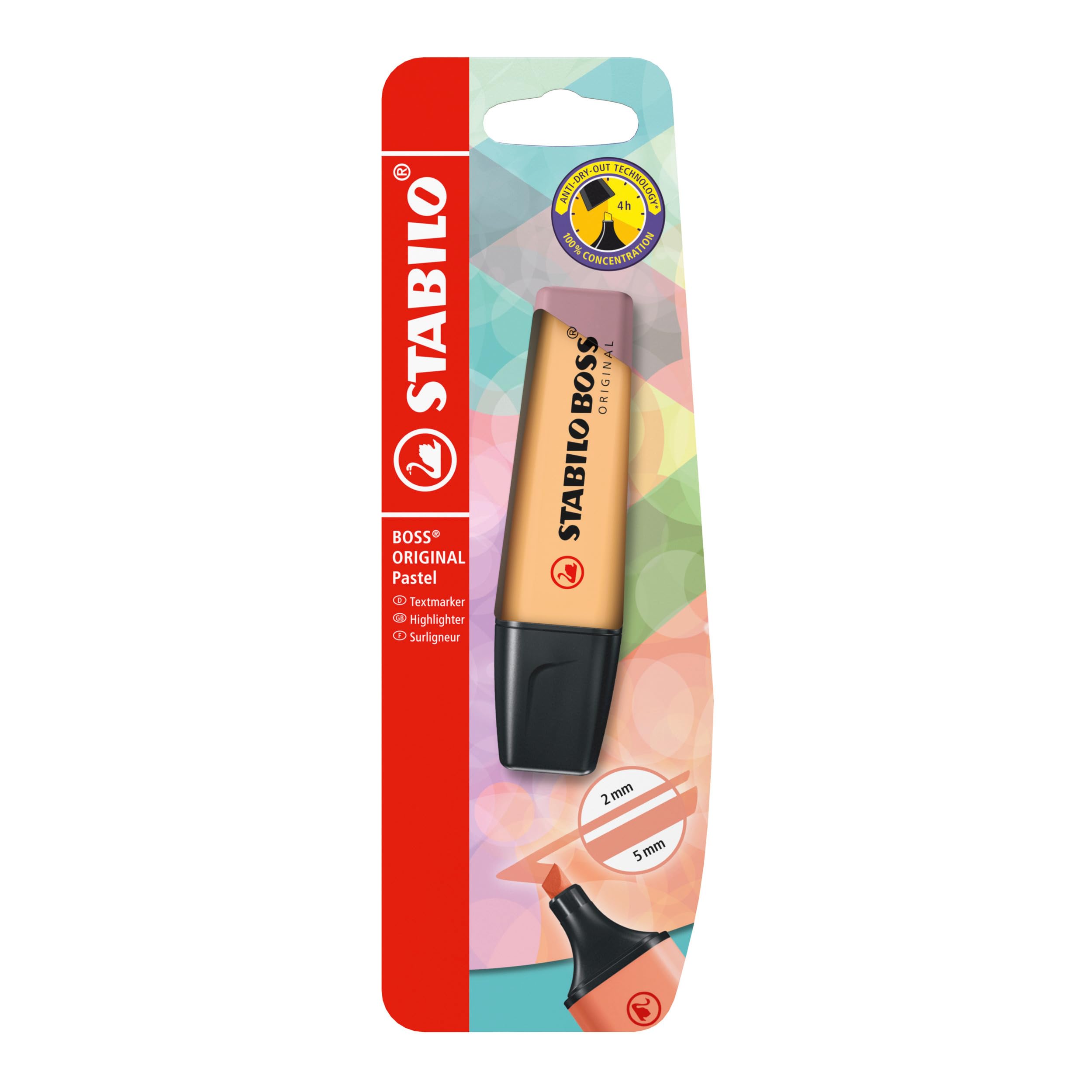 STABILO BOSS ORIGINAL Pastel - Highlighter - Pack of 1 - Pale Orange