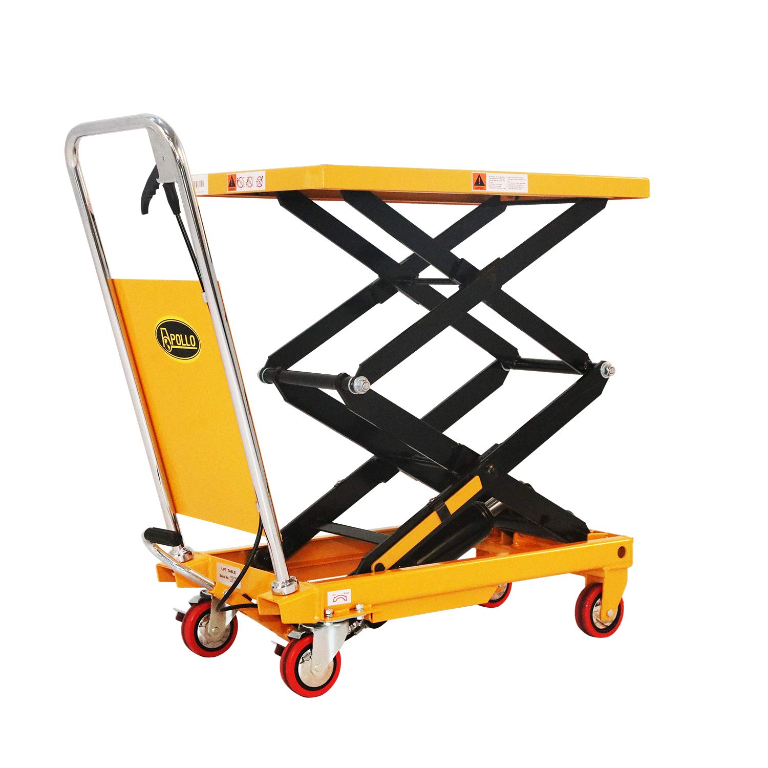 APOLLOLIFT Double Scissor Hydraulic Lift Table/Cart 330lbs Capacity 43.