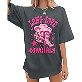 Cowgirl Western Shirt for Women Country Music T-Shirts Retro Country Cowboy Short Sleeve Outfits Grey