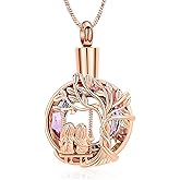 Yinplsmemory Cremation Jewelry Tree of Life Urn Necklace for Women Ashes Keepsake Jewelry for Sister for Ashes
