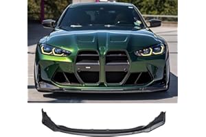 AUTRAGO Front Bumper Lip Splitter For BMW G80 M3 G82 M4 2021-2024 V Style (Carbon Fiber Look)