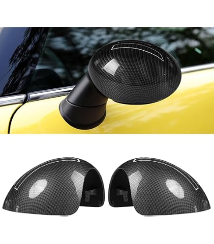 Carbon Fiber Style Mirror Cover Caps For Mini Cooper R55 R56 R57 R58 (Left & Right Set)