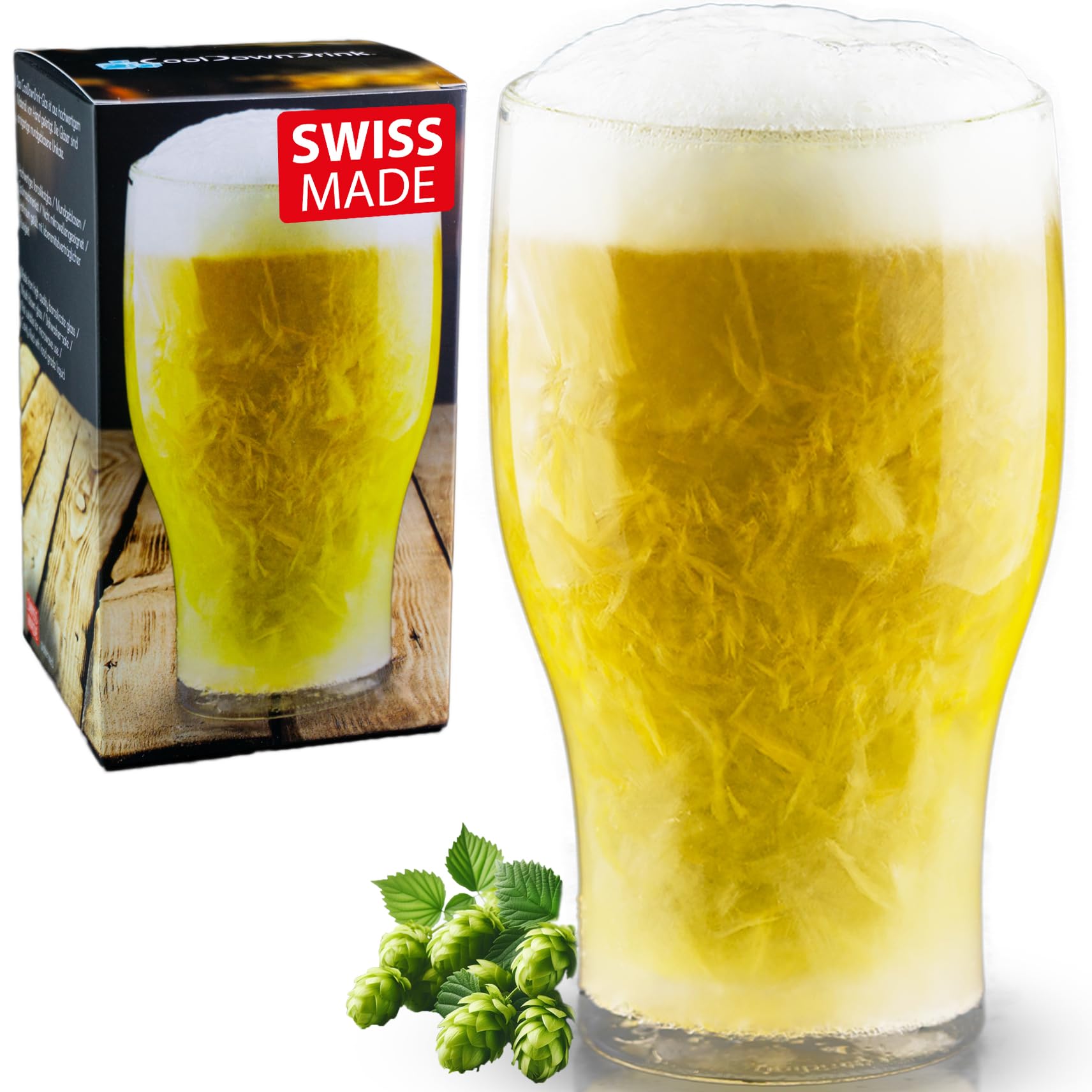 Self-Cooling Drinking Cup from CoolDownDrink, Forget ice Cubes, Cool Your Drink Without diluting Them. Preserves The True Taste. Perfect for Beer, Cocktails and Soft Drinks. 1 x 480ml Glass/Tumbler