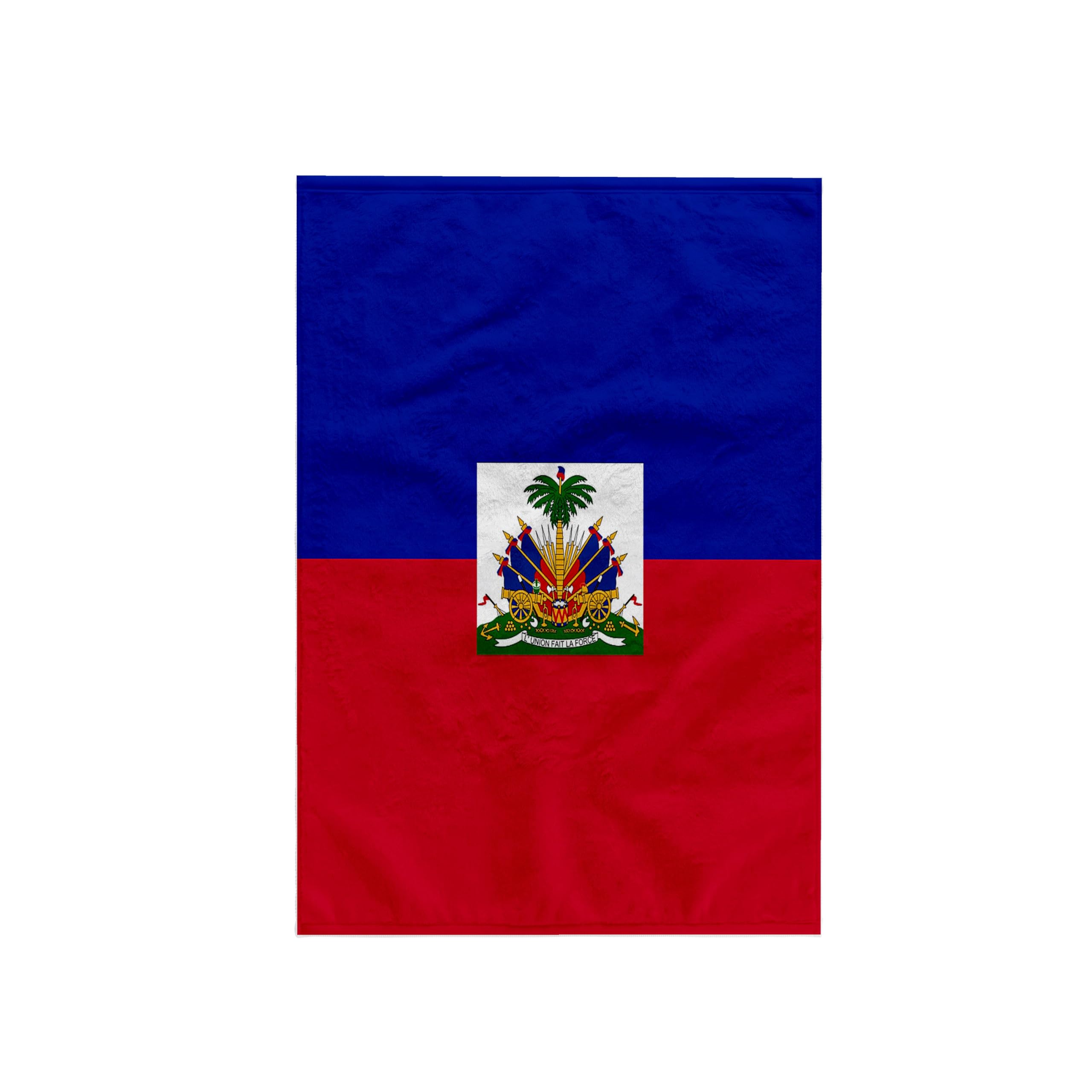 3dRose Flag Of Haiti-Dark Navy Blue And Red with Haitian Coat Of Arms-Caribbean Country World Souvenir Towel, Polyester, Multi-Colour, 15 x 22-Inch