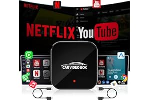 MTAKYI Wireless Carplay Adapter with Netflix YouTube,2024 Newest Carplay Wireless Adapter& Android Auto Wireless Dongle Easy to Setup,5GHz WiFi,Magic Box Convert Wried to Wireless CarPlay Stream to Your Car
