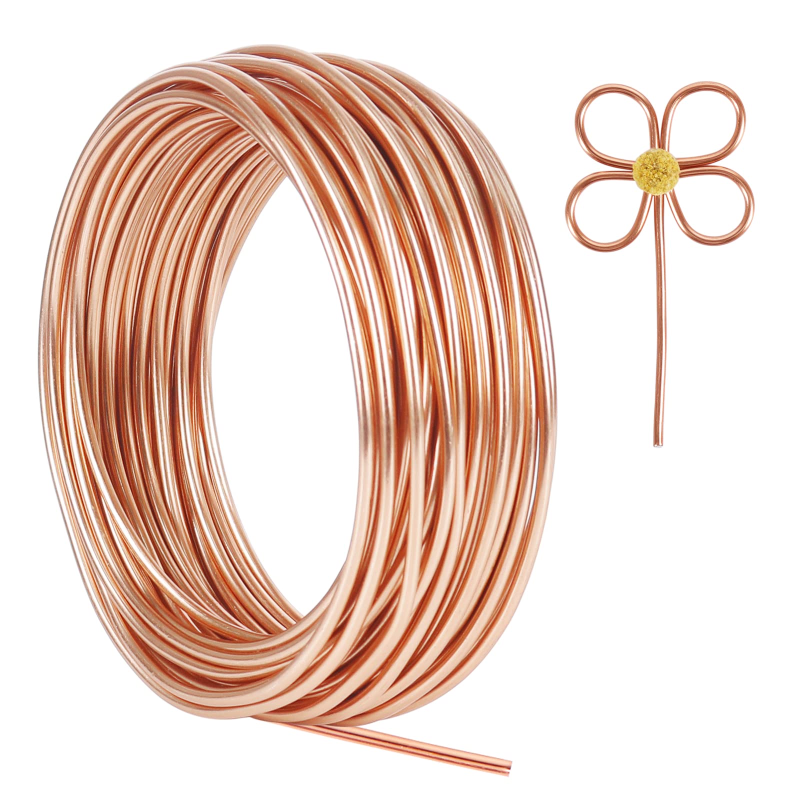 Aluminum Craft Wire 9 Gauge, 3mm Thick 50 Feet Bendable Sculpting Metal Wire for Bike Modelling Skeleton Crafting Floral Making, Jewelry Making, Weaving and Wrapping (Copper)