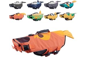 Gyuzh Dog Life Jacket for Swimming,Dog Life Vest for Swimming Boating,Dog Flotation Vest Hign Buoyancy,Shark Dog Swim Safety Vest,Dog Life Jacket with Rescue Handle for Small Medium Large Dogs