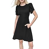 DKNY Women's Tulip Sleeve Fit & Flare Mini Dress
