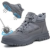 LANGTAN Steel Toe Work Boots for Men - High Top Puncture Resistant Safety Boots - Industrial Boot for Worker - Comfortable Work Boot for Construction