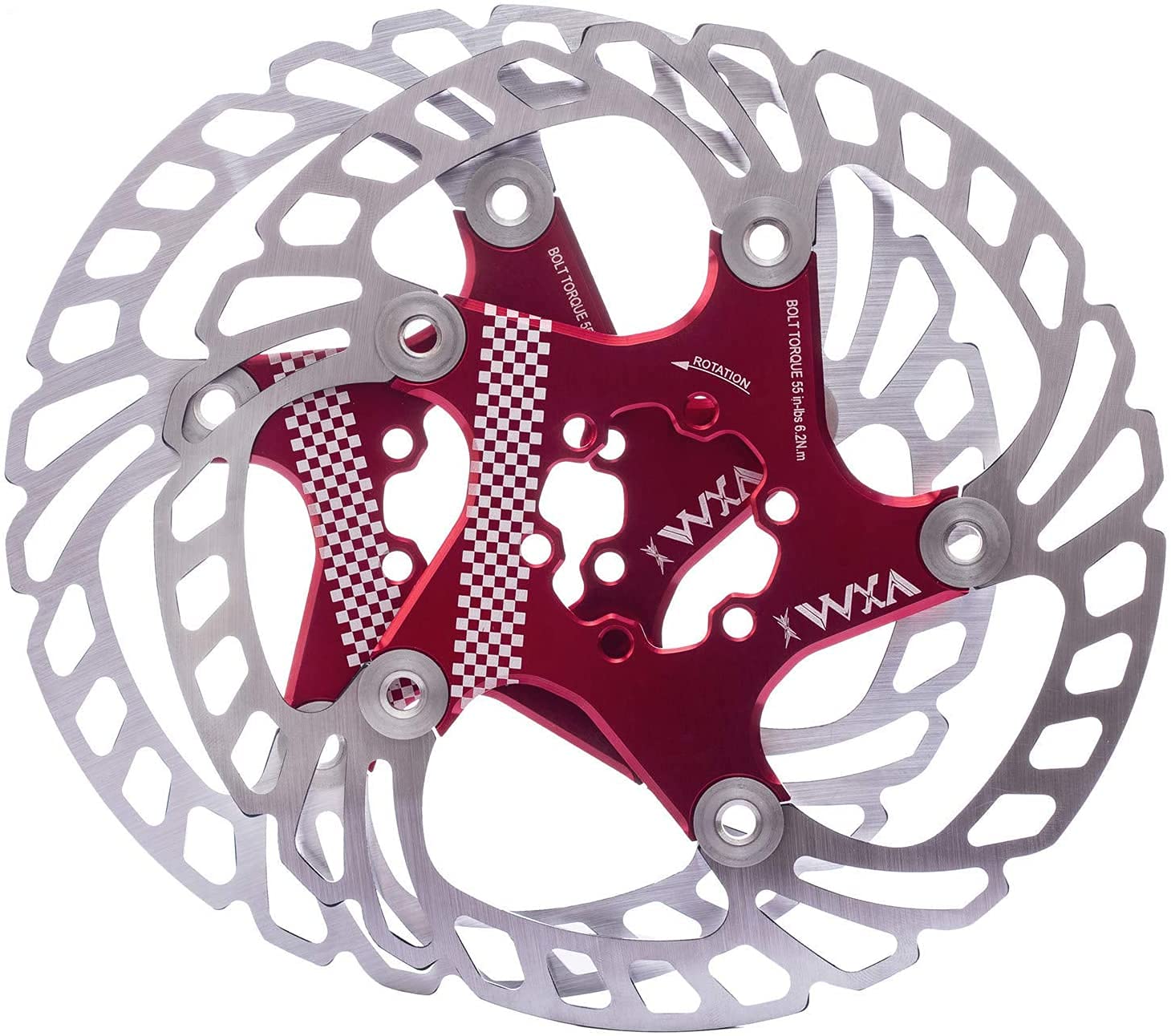 YBEKI Premium Floating Disc Brake Rotor 140/160/180/203mm - CNC Machined SUS420 Stainless Steel & T6 6061 Aluminum | 30% Heat Reduction | Shimano/SRAM/TRP 6-Bolt Compatible (red, 203mm)