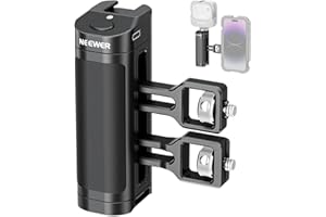 NEEWER Side Handle Grip with Wireless Remote Control Button Shutter Trigger for Smartphone Cage Video Rig, 2 Mount Adapters w