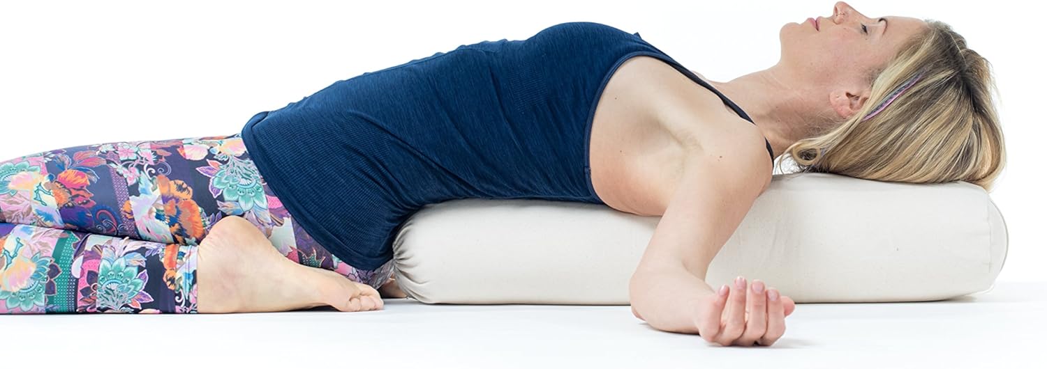 Lotuscrafts Bolster Yoga Rectangular para Yin Yoga Relleno de Kapok Bolster Yoga Algodon Bolster