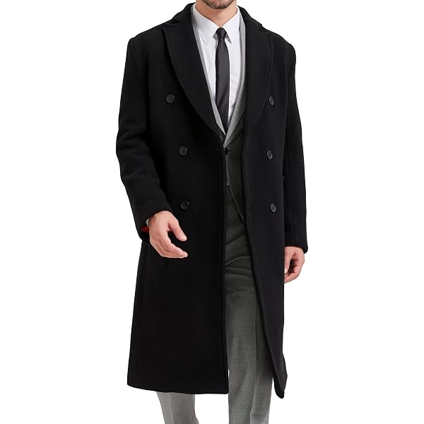 DGKaxiyaHM Men's Warm Loose Wool Blend Coat Vintage Double
