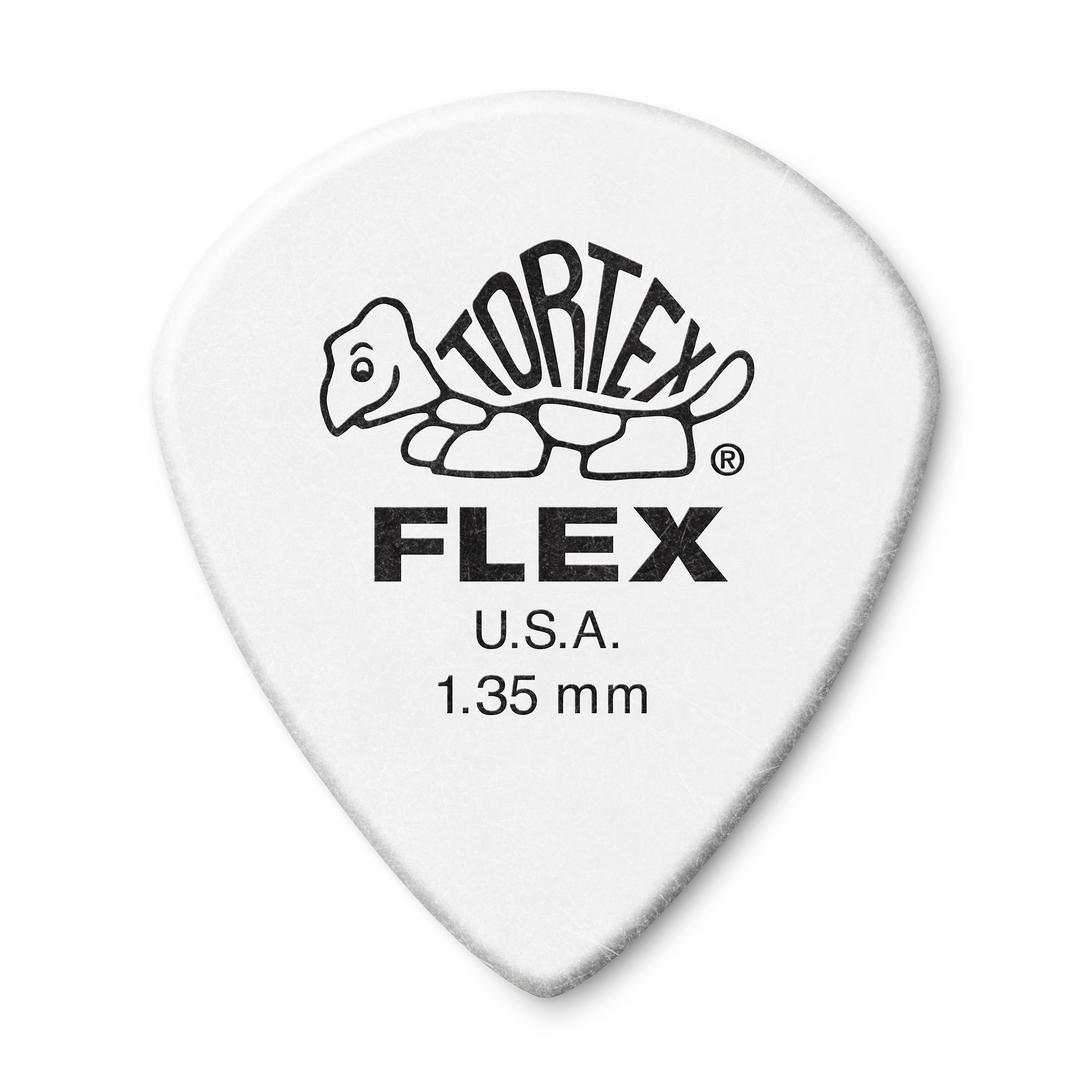 JIM DUNLOP 468R1.35 Tortex Flex Jazz III Guitar Pick, 1.35mm, White - 72 Pack