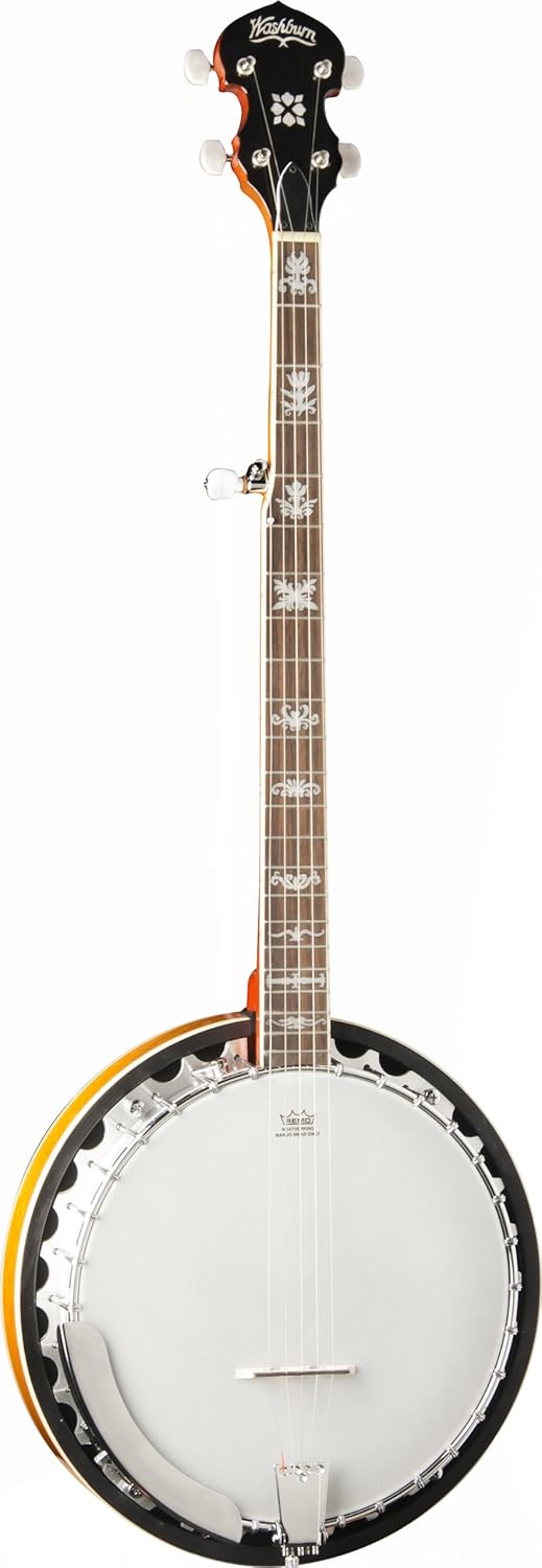 Washburn B10 5String Banjo, Sunburst Gloss Finish Musical