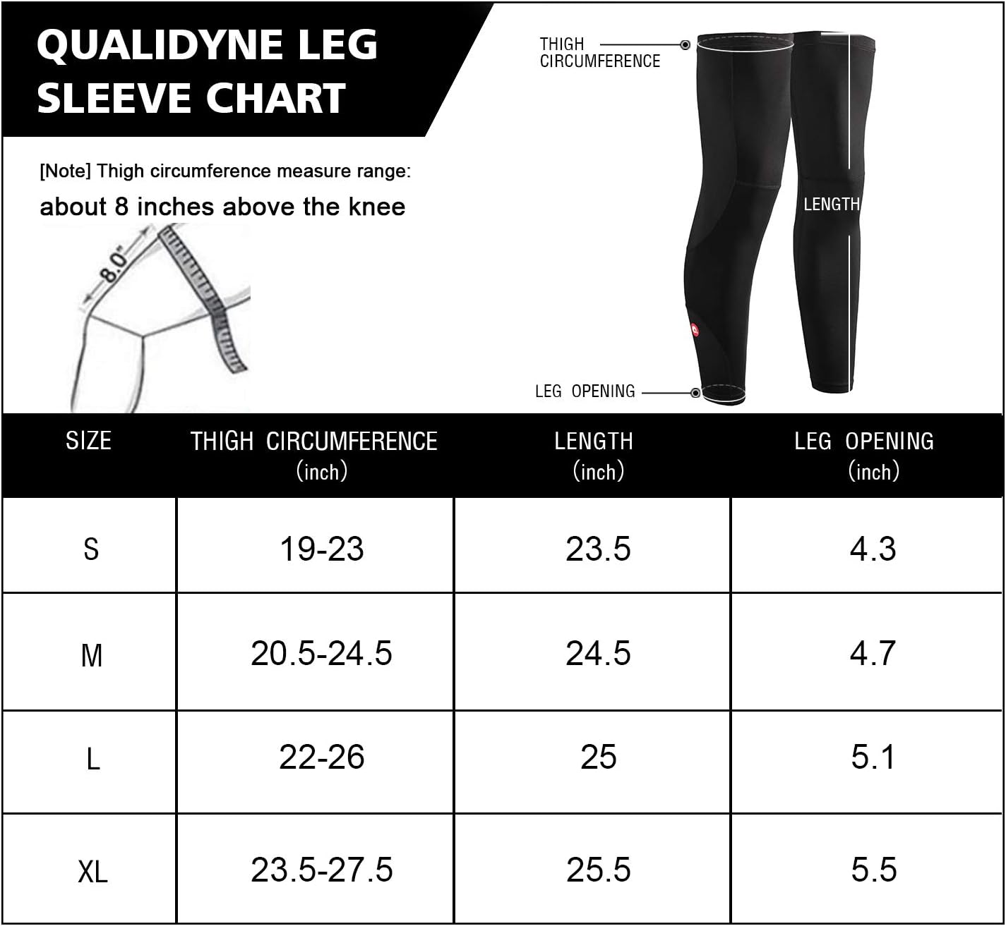 qualidyne Leg Sleeves, Calf Compression Sleeve Fleece Full Long Sleeves Cycling Bicycle MTB Riding Leg Warmers : Sports & Outdoors