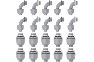 WOCLOER 1/2 inch Liquid Tight Connector PVC Flexible Conduit Connector UL Listed Liquid Tight Conduit Fittings 20 Pack (10 pcs 180D/10 pcs 90D)